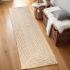 Superior Braided Dyed Jute Handwoven Indoor Runner Rug, Jute Floor Decor for Dining Room, Office, Dorm, Kitchen, Entry, Hand-Woven Modern Farmhouse Rugs, 2′ 6″ x 12′, Ivory(Ivory)