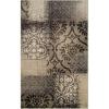 Superior Bristol Collection Area Rug, 8mm Pile Height with Jute Backing, Chic Geometric Damask Patchwork Design, Fashionable and Affordable Woven Rugs – 4′ x 6′ Rug, Ivory & Light Blue(Beige-brown)