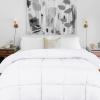 Superior Brushed Microfiber Solid Comforter, Down Alternative Bedding, Reversible, Medium Weight, Fluffy, Decorative, Duvet Insert, Oversized Blanket, Box Quilt Design, Queen, White(White)
