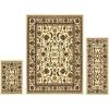 Superior Clementina Collection 3-Piece Rug Set, Attractive Rugs with Jute Backing, Durable and Beautiful Woven Structure, Elegant Medallion Area Rug Set – 2′ x 3′, 2′ x 5′, and 5′ x 7′ Rugs, Black(Ivory Beige)