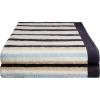 Superior Collection Luxurious Stripes Combed Cotton 2-Piece Bath Sheet Set, Charcoal(Blue)