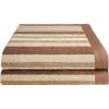 Superior Collection Luxurious Stripes Combed Cotton 2-Piece Bath Sheet Set, Charcoal(Chocolate)