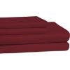 Superior Cotton 300-Thread Count Solid Deep Pocket Sheet Set, King, Light Grey, 4-Piece Set(Burgundy)
