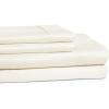 Superior Cotton 300-Thread Count Solid Deep Pocket Sheet Set, King, Light Grey, 4-Piece Set(Ivory)