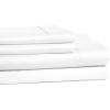 Superior Cotton 300-Thread Count Solid Deep Pocket Sheet Set, King, Light Grey, 4-Piece Set(White)