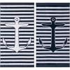 Superior Cotton Beach Towels, Towel Set for Kids, Pool, Swimming, Adults, Oversized, Absorbent, Fast Drying, Bathroom Basics, Nautical, Yacht Club Collection, 34″ x 64″, Navy Blue/White, 2 Piece(Yacht – Navy Blue/White)