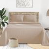 Superior Cotton Fleur De Lis Bedspread Set, Warm Blankets, All-Season Bedding, Bedroom Decor, Decorative Boho Medallion Coverlet, Includes 1 Bedspread, 2 Pillow Shams, Full, Peach(Linen)