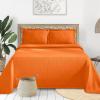 Superior Cotton Fleur De Lis Bedspread Set, Warm Blankets, All-Season Bedding, Bedroom Decor, Decorative Boho Medallion Coverlet, Includes 1 Bedspread, 2 Pillow Shams, Full, Peach(Mandarin)
