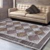 Superior Cotton-Polyester Blend Diamond Geometric Area Rug with Spray Latex Backing, 4′ x 6′, Grey-Slate