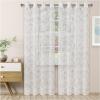 Superior Dalitso Rope Sheer Curtains, Window Accents, Braided Rope, Stripe, Te x tured, Traditional, Modern, Transitional Design with Stainless Grommets, Curtain Set of 2 Panels, 52″ W x 96″ L, Ecru(Grey)