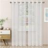 Superior Dalitso Rope Sheer Curtains, Window Accents, Braided Rope, Stripe, Te x tured, Traditional, Modern, Transitional Design with Stainless Grommets, Curtain Set of 2 Panels, 52″ W x 96″ L, Ecru(Ivory)