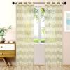 Superior Dalitso Rope Sheer Curtains, Window Accents, Braided Rope, Stripe, Textured, Traditional, Modern, Transitional Design with Stainless Grommets, Curtain Set of 2 Panels, 52″ x 84″, Lime(Cream)