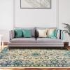 Superior Distressed Floral Corlie Area Rug, 5′ x 8′, Ivory(Ivory)