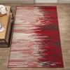 Superior Dronfield Modern Abstract Indoor Area Rug for Living Room, Bedroom, Office, Kitchen, Dining, Washable Rugs, Jute Backing, Meldrick Collection, 7′ 10″ x 10′, Red(Red)