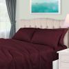 Superior Egyptian Cotton 4 Piece Sheet Set, 650 Thread Count, Eco-Friendly, Sustainable Sheets, Ultra-Soft Basics, Solid, Deep Pocket Fitted Sheet, Flat Sheet, Pillowcases, King, White(Plum)
