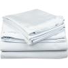 Superior Egyptian Cotton 4 Piece Sheet Set, 650 Thread Count, Eco-Friendly, Sustainable Sheets, Ultra-Soft Basics, Solid, Deep Pocket Fitted Sheet, Flat Sheet, Pillowcases, King, White(Light Blue)