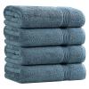 Superior Egyptian Cotton 4-Piece Bath Towel Set for Shower, Bath, Spa, Resort, Hotel, Soft Body Towels, Airbnb Essentials, Apartment, Dorm, Quick Dry, Absorbent, Bathroom Basics, Sapphire