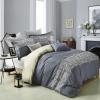 Superior Embroidered Cotton Duvet Cover Set, Soft Bedding Covers, 1 Duvet Cover with Button Closure, 2 Pillow Shams, Greek Key Design, Harrison Collection, King/California King, White(White)