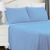 Superior Extra Soft All Season 100% Brushed Cotton Flannel Solid Bedding Sheet Set with Deep Pockets Fitted Sheet – Navy Blue, King Size(Light Blue)