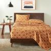 Superior Extra Soft All Season 100% Brushed Cotton Flannel Solid Bedding Sheet Set with Deep Pockets Fitted Sheet – Navy Blue, King Size(Pumpkin Trellis)