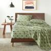 Superior Extra Soft All Season 100% Brushed Cotton Flannel Solid Bedding Sheet Set with Deep Pockets Fitted Sheet – Navy Blue, King Size(Sage Trellis)
