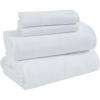 Superior Extra Soft All Season 100% Brushed Cotton Flannel Solid Bedding Sheet Set with Deep Pockets Fitted Sheet – Navy Blue, King Size(White)