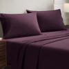 Superior Flannel Cotton Pillowcase Bedding Set, Set Includes: 2 Pillow Covers, Solid Contemporary Bedroom Accent, Modern Traditional Soft, Breathable and Plush, Standard, Navy Blue(Purple)