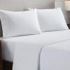 Superior Flannel Cotton Pillowcase Bedding Set, Set Includes: 2 Pillow Covers, Solid Contemporary Bedroom Accent, Modern Traditional Soft, Breathable and Plush, Standard, Navy Blue(White)