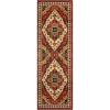 Superior Folk Diamond Rustic Eclectic Bohemian Power-Loomed Indoor Area Rug, 5′ Round, Red(2’6″ x 3’4″ (Runner))
