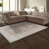 Superior Hailsham Collection Area Rug for Living Room Bedroom Office Kitchen Dining Washable Rugs Foam Backing Glendale Collection, 4′ x 6′, Grey