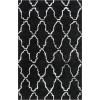 Superior Hand Woven and Soft Shag Rug Trellis Collection, Ivory/Chocolate 5 feet by 8 feet (5′ x 8′)(Black & Silver)