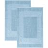 Superior Heavyweight Cotton Bath Mats, Bath Rugs For Bathroom Accessories, Washable Rug For Shower, Bath, Toilet, Modern Decor, No Backing, Luxury Hotel And Spa Quality, Set of 2, 22″ x 35″, Taupe(Light Blue)