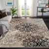 Superior Indoor Area Rug, Jute Backed, Perfect for Entryway, Office, Living/Dining Room, Bedroom, Kitchen, Hardwood Floor, Floral Scroll Decor, Leigh Collection, 5′ x 8′, Multi-Colored(A Multi Colored)