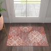 Superior Indoor Area Rug, Jute Backed, Perfect for Entryway, Office, Living/Dining Room, Bedroom, Kitchen, Hardwood Floor, Floral Scroll Decor, Leigh Collection, 8′ x 10′, Multi-Colored(Ginger)