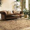 Superior Indoor Area Rug, Jute Backed Rugs for Bedroom, Living/Dining Room, Office, Entryway, Hallway, Kitchen, Traditional Floral Scroll Floor Decor, Heritage Collection, Ivory, 5′ x 5′ Square(Ivory)