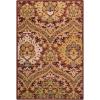 Superior Indoor Area Rug, Jute Backing, Modern Aesthetic, Vintage Floral Oriental Rugs, Home Decor for Entry, Dining, Kitchen, Augusta Collection, 8′ x 8′, Beige/Brown(Red)