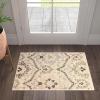 Superior Indoor Area Rug, Jute Backing, Modern Aesthetic, Vintage Floral Oriental Rugs, Home Decor for Entry, Dining, Kitchen, Augusta Collection, 8′ x 8′, Beige/Brown(Beige Brown)