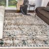 Superior Indoor Area Rug, Jute Backing, Modern Plush Rugs for Entryway, Living Room, Kitchen Floors, Bedroom, Hallway, Office Floor Cover, Abstract Rugs, Cobblestone Collection,4′ x 6′, Brown Beige(Nightful Blue – Z)