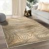 Superior Indoor Area Rug, Jute Backing, Plush Carpet Cover, for Hallways, Entry, Office, Plush Floor Cover, Modern Wood Grain, Abstract Lines, Veer Collection, 8′ x 10′, Black(Beige)