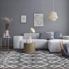Superior Indoor Area Rug Perfect for Bedroom, Laundry Room, Entryway, Office, Playroom, Nursery, Fluffy Carpet Cover, Modern Geometric Diamond Lattice Shag Flor Collection, 2′ 7″ x 8′, Ivory Black(Alia Grey Ivory)