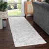 Superior Indoor Area Rug Perfect for Bedroom, Laundry Room, Entryway, Office, Playroom, Nursery, Fluffy Carpet Cover, Modern Geometric Diamond Lattice Shag Flor Collection, 2′ 7″ x 8′, Ivory Black(Flor Ivory Grey)