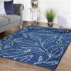 Superior Indoor Area Rug Perfect for Bedroom, Laundry Room, Entryway, Office, Playroom, Nursery, Fluffy Carpet Cover, Modern Geometric Diamond Lattice Shag Flor Collection, 2′ 7″ x 8′, Ivory Black(Flor Blue Beige)