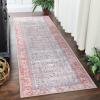 Superior Indoor Area Rug for Home Floor, Bedroom, Living/Dining Room, Office, Unique, Soft Cotton Backed, Oriental Vintage Medallion Decor, Roan Collection, 7′ 6″ x 9′ 6″, Garnet Red(Uma – Berry Red)
