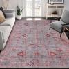 Superior Indoor Area Rug for Home Floor, Bedroom, Living/Dining Room, Office, Unique, Soft Cotton Backed, Oriental Vintage Medallion Decor, Roan Collection, 7′ 6″ x 9′ 6″, Garnet Red(Aria – Berry Red)