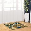 Superior Indoor Area Runner, Jute Backed, Perfect for Hallway, Living/ Dining Room, Bedroom, Office, Kitchen, Entryway, Modern Geometric Trellis Floor Decor, Viking Collection, 2′ 7″ x 8′, Green(Green)