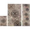Superior Leigh 3 Piece Indoor Area Rug Set, Jute Backing, Floral Medallion Decor for Hallway, Entry, Office, Kitchen, Bedroom, Living Room Floors, Plush Rugs, 2’7″x 8′, 2′ x 3′, 5’x 8′, Multi-Colored