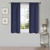 Superior Linen Textured Blackout Curtain Set of 2, Thermal Insulated Panel Pair with Grommet Top Header, Classic Natural Look Room Darkening Drapes, Available in 4 Lengths – Cream, 52”x108” each(Navy Blue)
