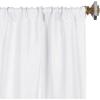 Superior Linen Textured Blackout Curtain Set of 2, Thermal Insulated Panel Pair with Grommet Top Header, Classic Natural Look Room Darkening Drapes, Available in 4 Lengths – Cream, 52”x84” each(Snow White)