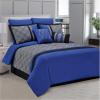 Superior Maxfield 8 Piece Embroidered Comforter Set, Queen, Blue(Full)