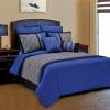Superior Maxfield 8 Piece Embroidered Comforter Set, Queen, Blue(Queen)